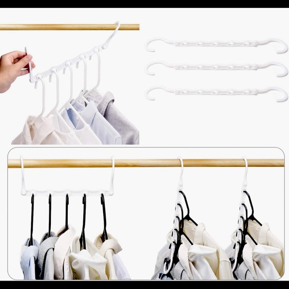 Space Saving Plastic Hangers Hanger Extenders for Clothes Closet Organizing - Picture 8 of 10